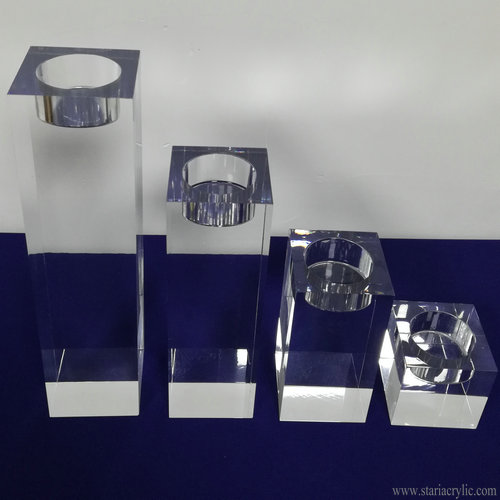 Acrylic Candle Holder Block Cube Tea Light Candle Holders