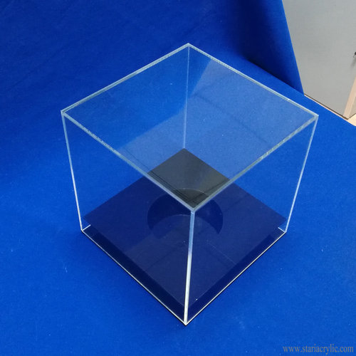 4" Small Clear Cube Riser Display Box 5 Sided  Baseball Case or Cover 
