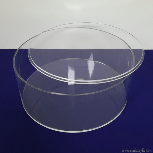 Clear Round Tube Acrylic Cylinder Container with Removable lid-Stari  Acrylic Fabrication Factory