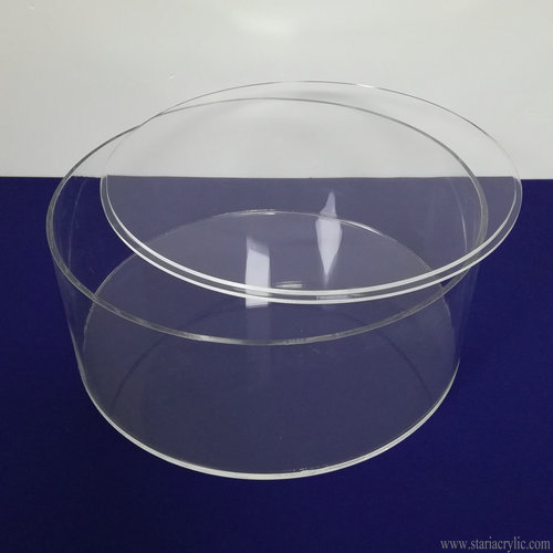 Clear Round Tube Acrylic Cylinder Container with Removable lid