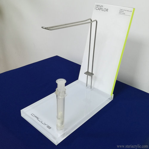 Acrylic Plexi Pedestal Display for Syringe with Sign Holder