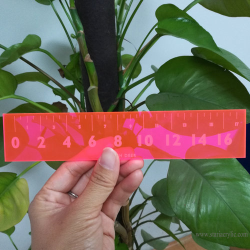 Neon Pink Acrylic Ruler