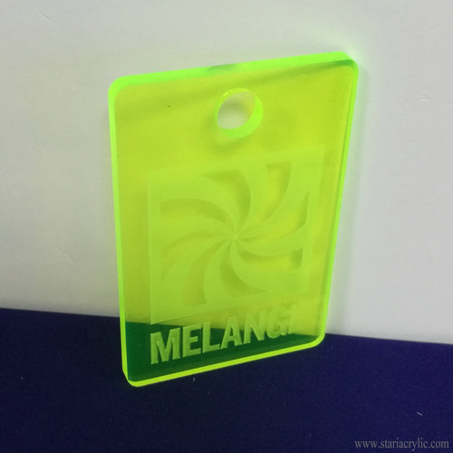 Neon Green Etched Acrylic Bag Tag Template