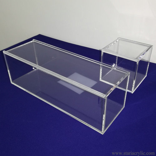 Sliding Lid Clear Acrylic Cube Boxes Gift Box