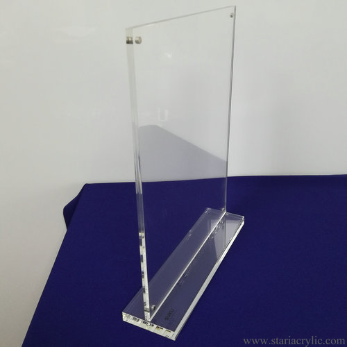Clear T-shaped 8.5 x 11 Acrylic Photo Frame Sign Holder with Magnets 